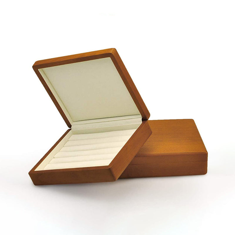 Oirlv Wooden Ring Box Organizer with Removable Cover Wooden