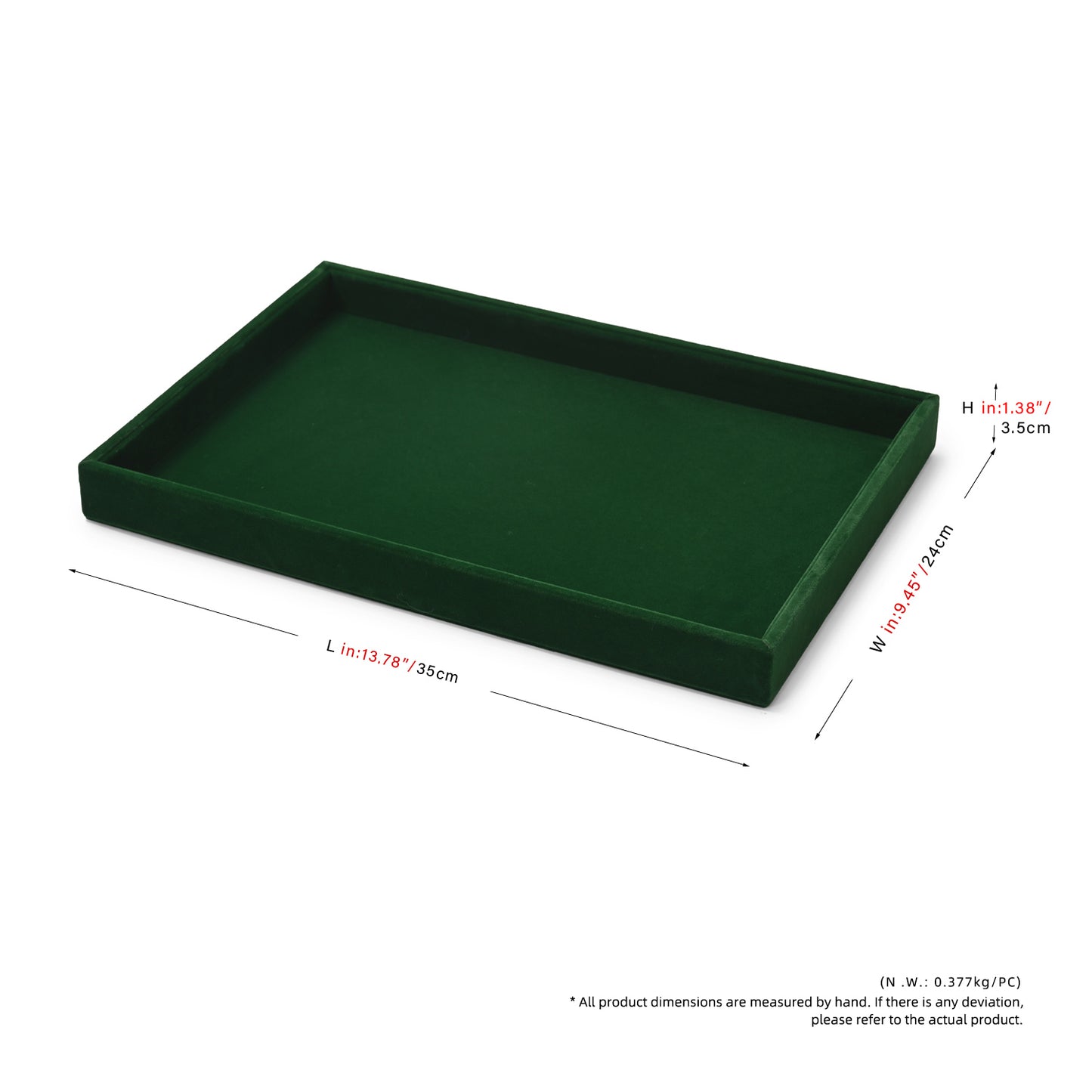 New Green Microfiber Various Specifications Jewelry Tray P146