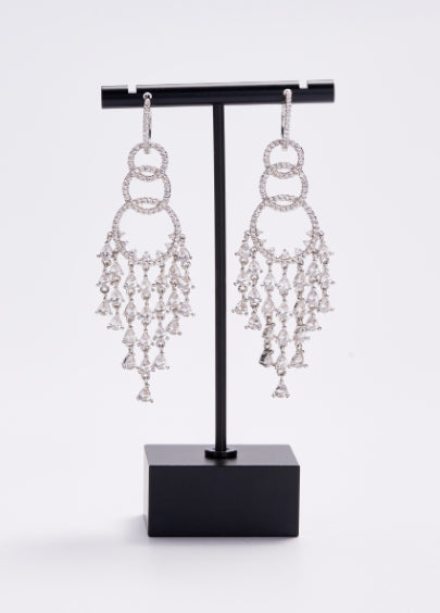 Metal Square Bottom Black Earring Stand JS020 - Restocking