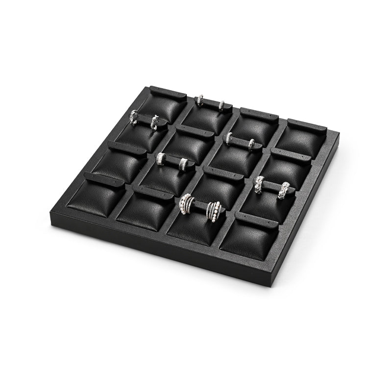 New Black PU Leather Multi-compartment Jewelry Tray P140