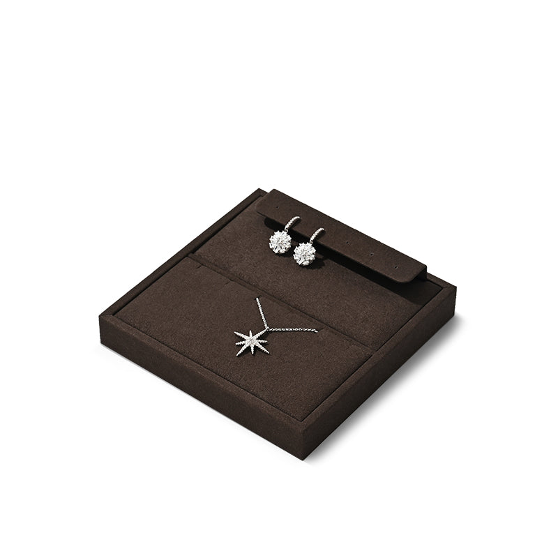 New Brown Microfiber Multiple Combination Jewelry Tray P160