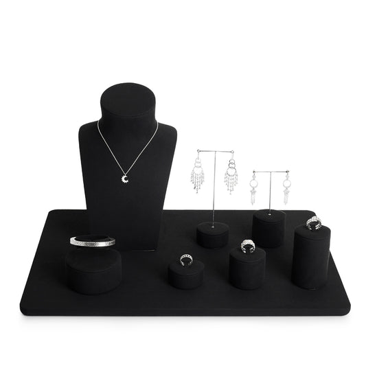 Black Microfiber Jewelry Set TT105