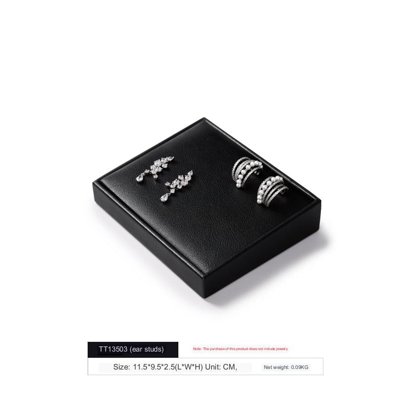 Black PU Leather Ring Jewelry Display Set TT135